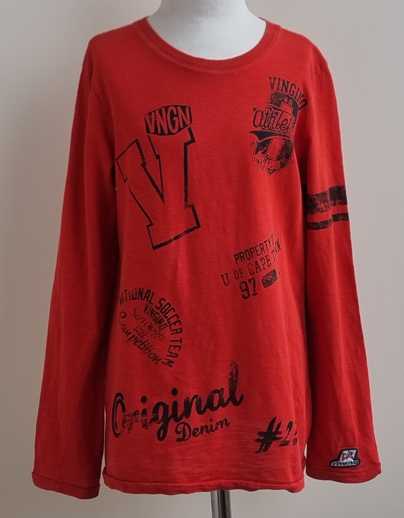 Vingino rood shirt met zwarte print mt. 140 (10)