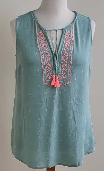 Hema groen blouse met borduur mt. L