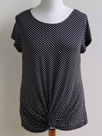 Promiss zwart shirt met ecru dots mt. XL