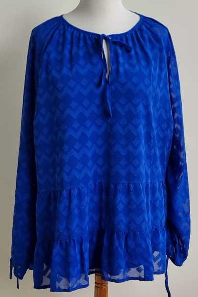 MS Mode blauwe a-lijn blouse mt. 54