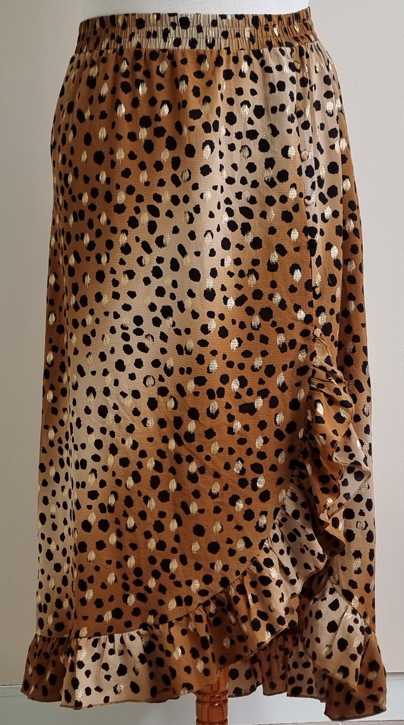 Ambika bruin/beige rok met dieren print mt. L