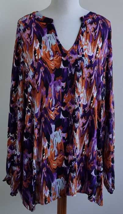 Zizzi paars/oranje blouse mt. 54/56 (XL)